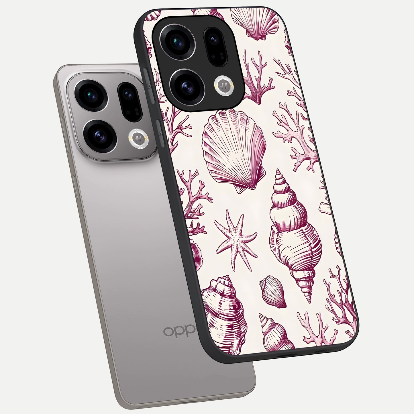  Pink Power Sparks phone case For Oppo Find X9 showing premium glass back cover with detailed artwork