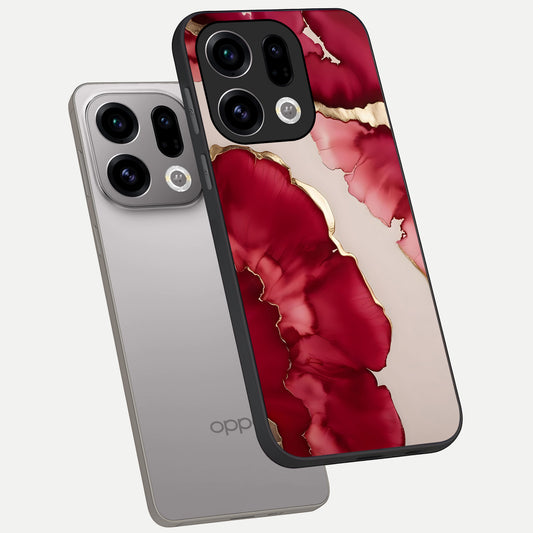  Pink And White Marble phone case For Oppo Find X9 showing premium glass back cover with detailed artwork