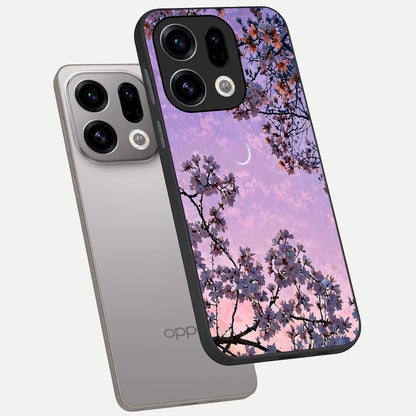  Purple Serenity Moon phone case For Oppo Find X9 showing premium glass back cover with detailed artwork