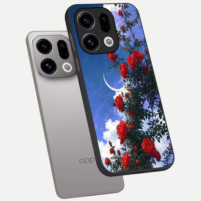  Rose Drift Flowers phone case For Oppo Find X9 showing premium glass back cover with detailed artwork
