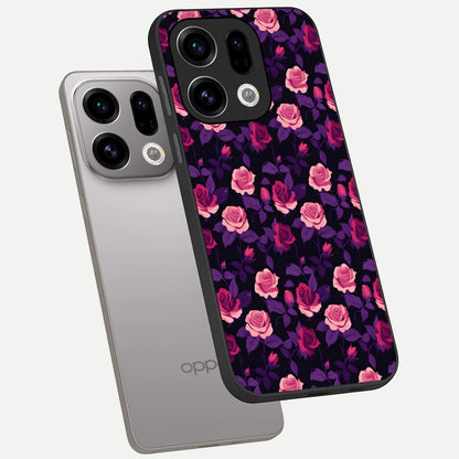  Rose Garden Twilight phone case For Oppo Find X9 showing premium glass back cover with detailed artwork