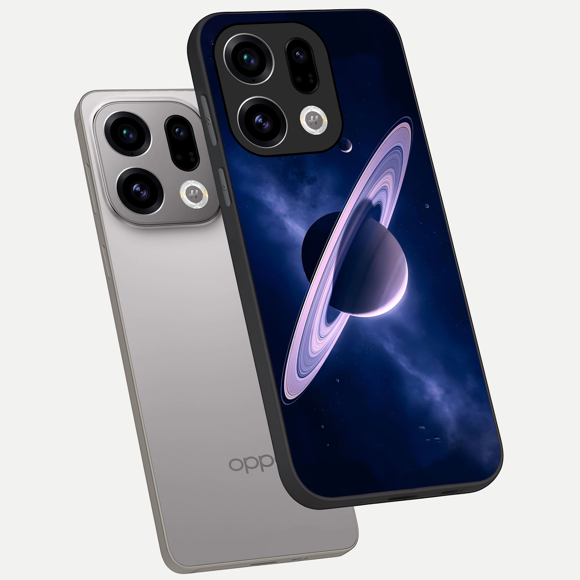  Saturn Ring Mystique phone case For Oppo Find X9 showing premium glass back cover with detailed artwork