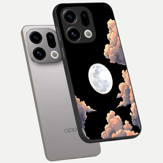  Shade Cloud Moon phone case For Oppo Find X9 showing premium glass back cover with detailed artwork
