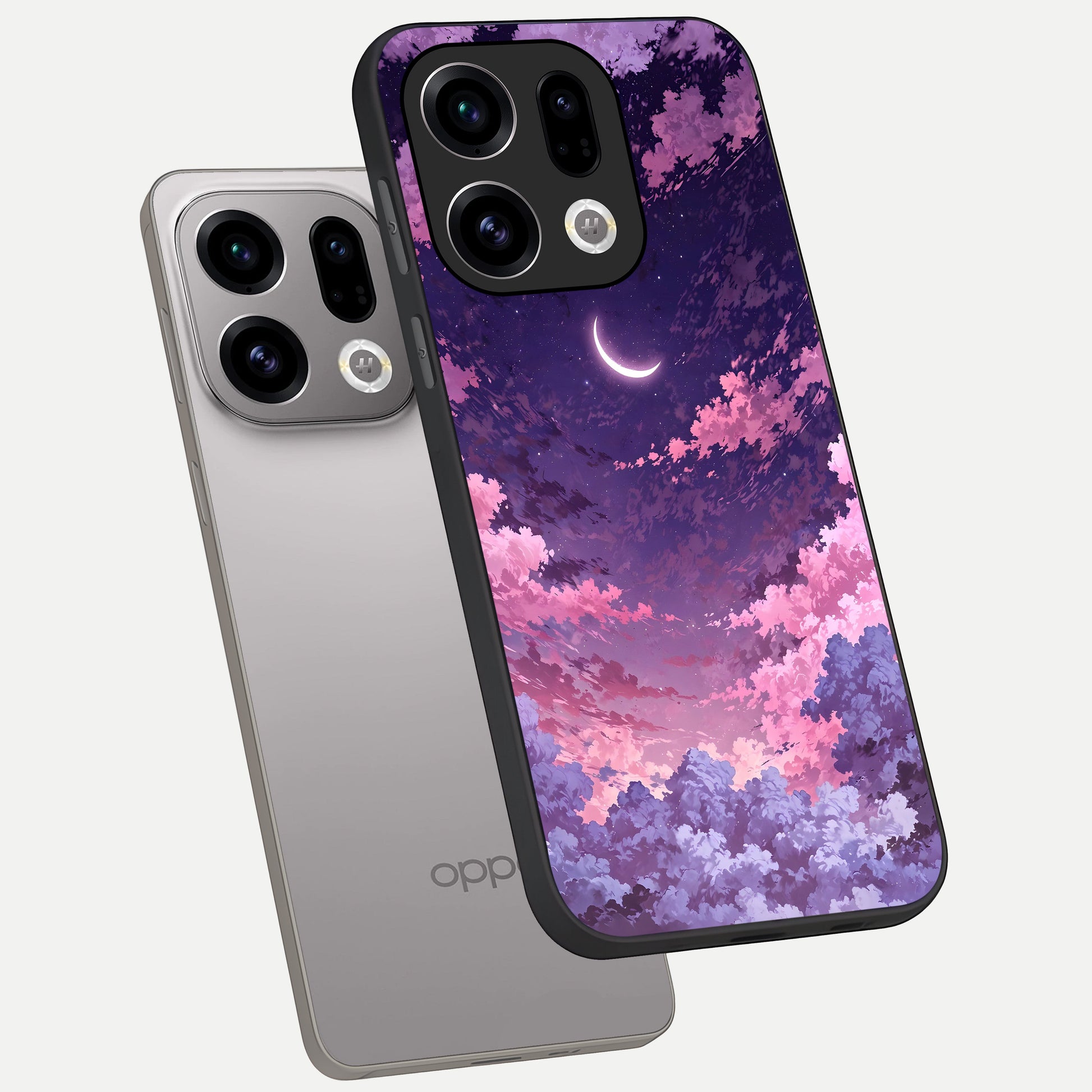  Sky Drift Clouds phone case For Oppo Find X9 showing premium glass back cover with detailed artwork