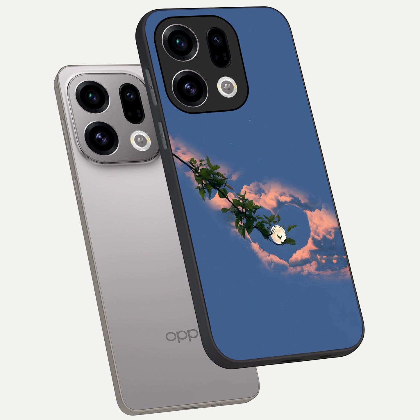  Sky Under Tree phone case For Oppo Find X9 showing premium glass back cover with detailed artwork