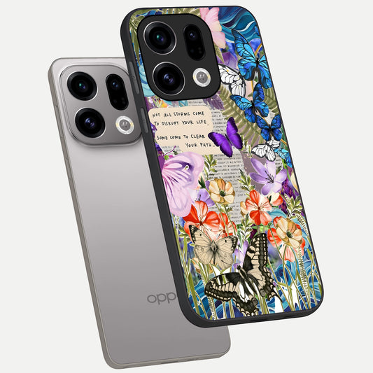  Storm Path Bloom phone case For Oppo Find X9 showing premium glass back cover with detailed artwork