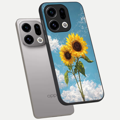  Sunlit Daisy Glow phone case For Oppo Find X9 showing premium glass back cover with detailed artwork