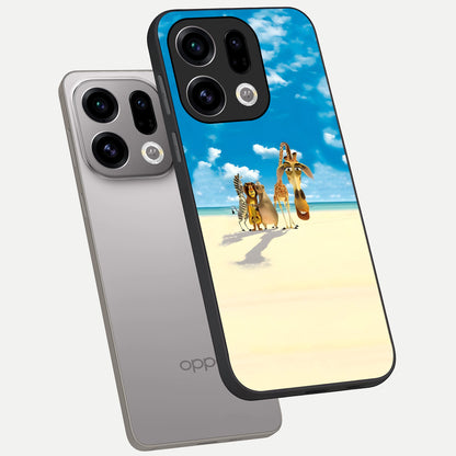  Tropical Fun Squad phone case For Oppo Find X9 showing premium glass back cover with detailed artwork