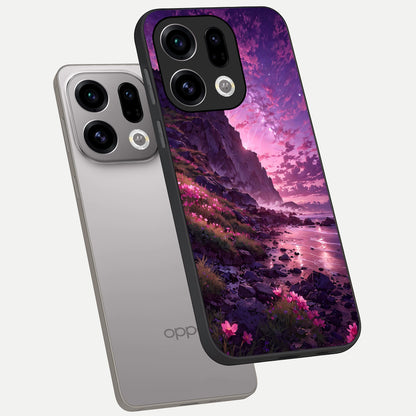  Twilight Blossom Coast phone case For Oppo Find X9 showing premium glass back cover with detailed artwork