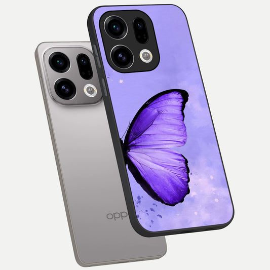  Violet Dream Wing phone case For Oppo Find X9 showing premium glass back cover with detailed artwork