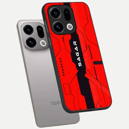  Voltage Rise CYBERPUNK Custom Name phone case For Oppo Find X9 showing premium custom name glass back cover