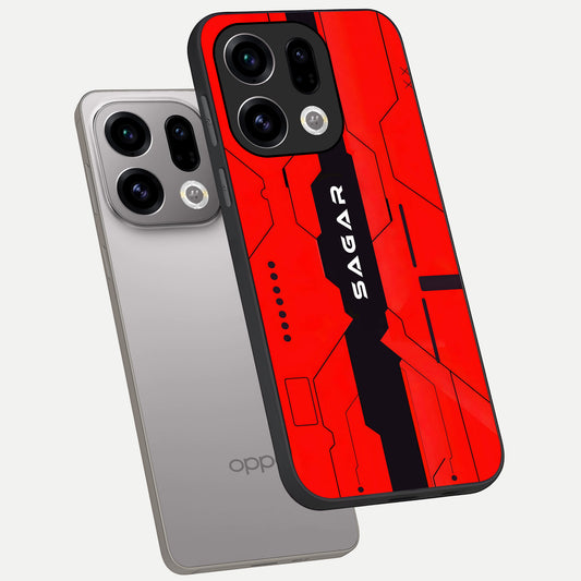  Voltage Rise CYBERPUNK Custom Name phone case For Oppo Find X9 showing premium custom name glass back cover