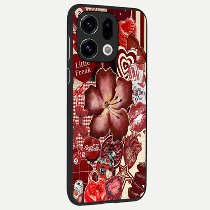  Aesthetic Little Freak back cover For Oppo Find X9 slim fit glass case with vibrant aesthetic design
