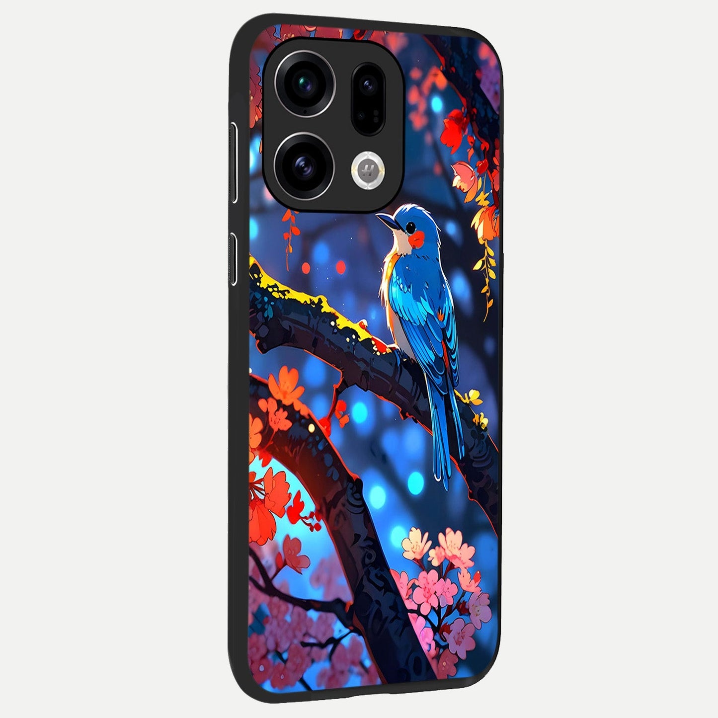  Blooming Water Drift back cover For Oppo Find X9 slim fit glass case with vibrant aesthetic design