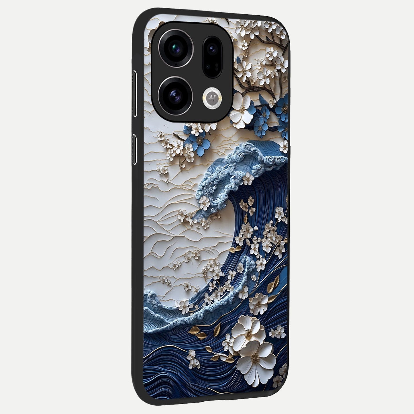  Blossom Wave Art back cover For Oppo Find X9 slim fit glass case with vibrant aesthetic design