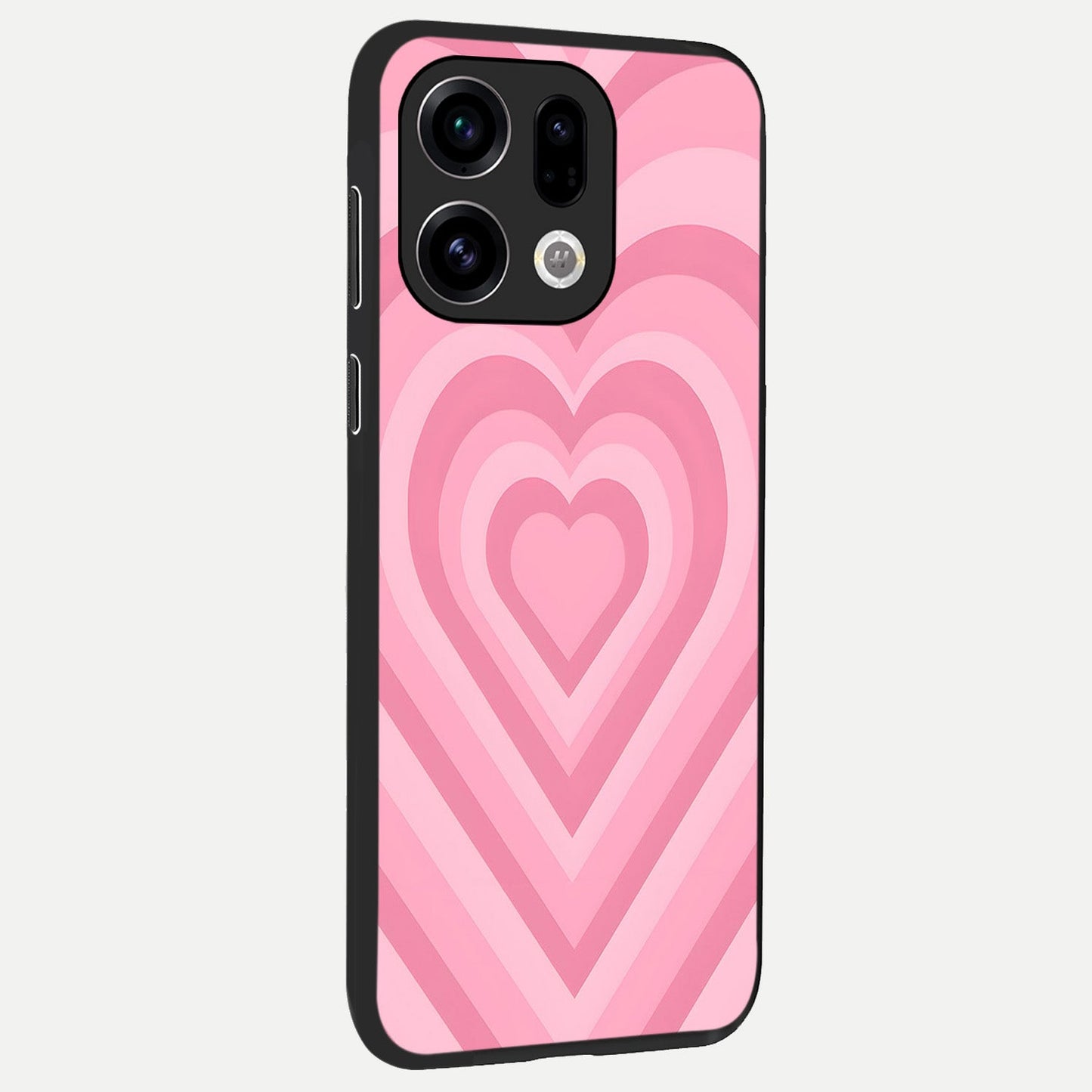  Blush Heart Waves back cover For Oppo Find X9 slim fit glass case with vibrant aesthetic design