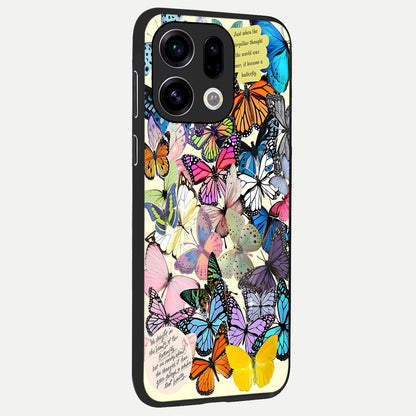  Butterflies Petal Dream back cover For Oppo Find X9 slim fit glass case with vibrant aesthetic design