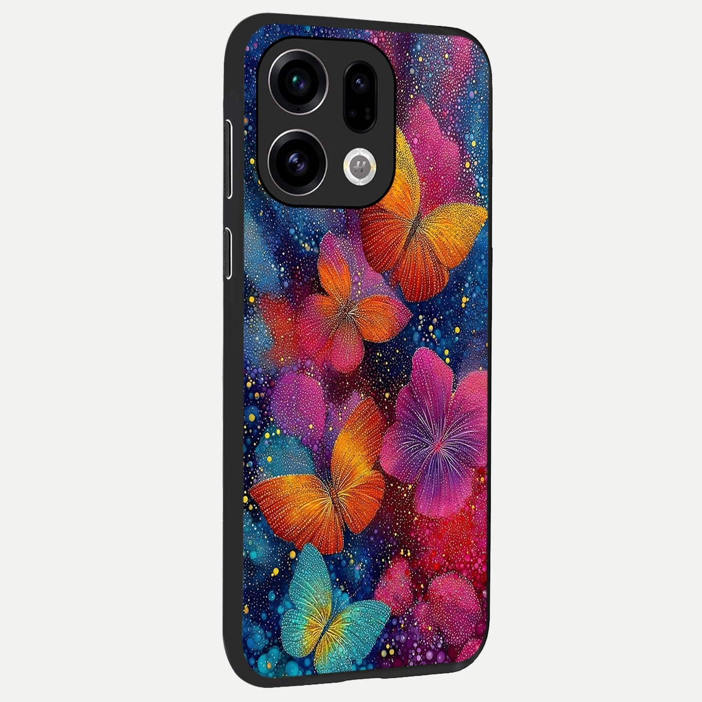  Butterfly Dream Mist back cover For Oppo Find X9 slim fit glass case with vibrant aesthetic design