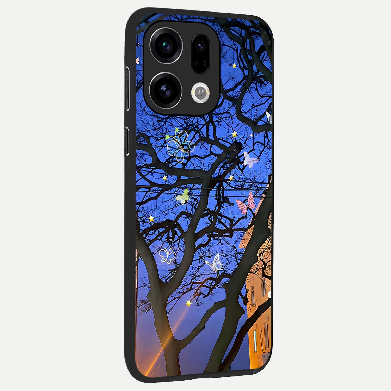  Butterfly Night Magic back cover For Oppo Find X9 slim fit glass case with vibrant aesthetic design