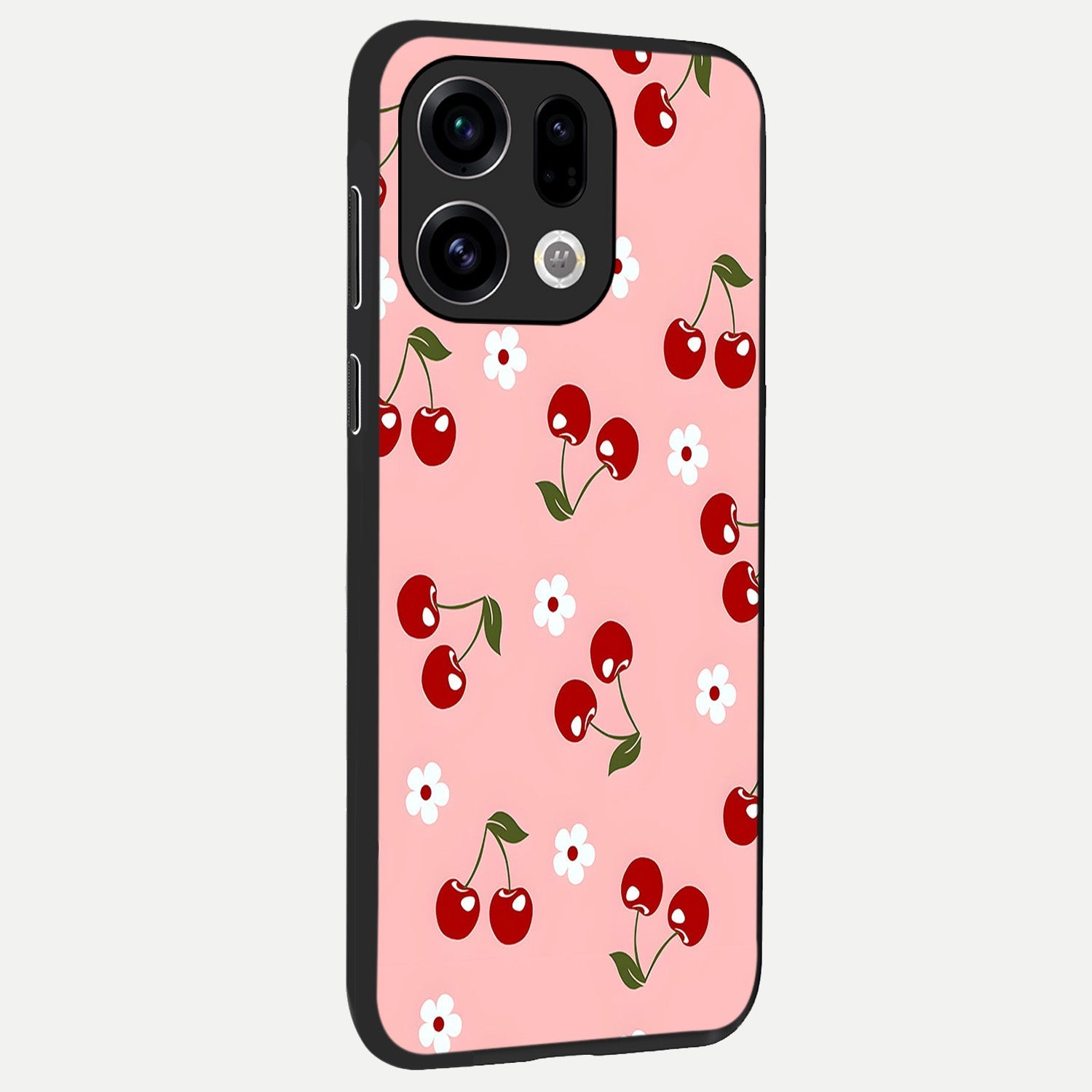  Cherry Love Mood back cover For Oppo Find X9 slim fit glass case with vibrant aesthetic design