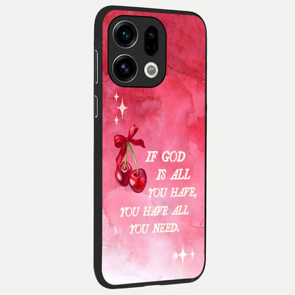  Cherry Quote back cover For Oppo Find X9 slim fit glass case with vibrant aesthetic design