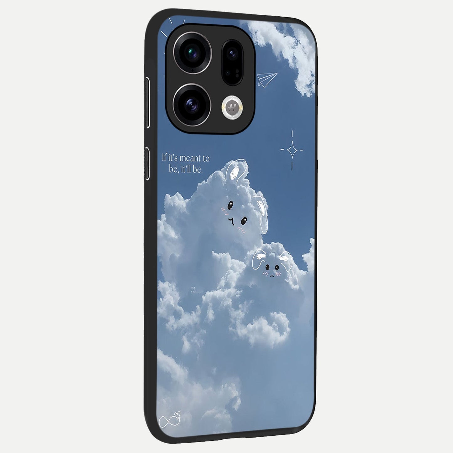  Cloud Bunny Dreams back cover For Oppo Find X9 slim fit glass case with vibrant aesthetic design