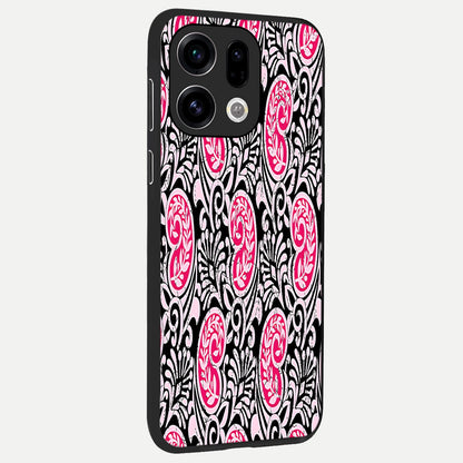  Crimson Paisley Charm back cover For Oppo Find X9 slim fit glass case with vibrant aesthetic design
