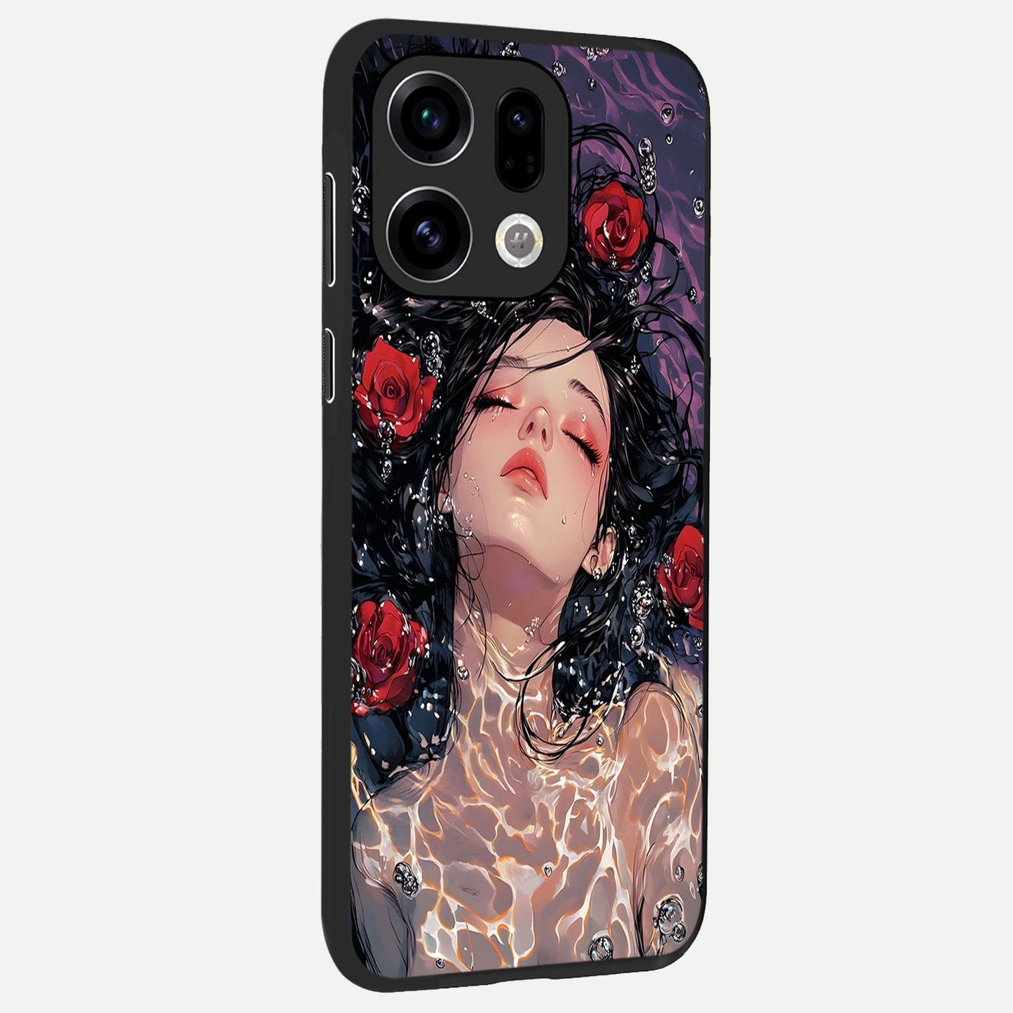  Crimson Rose Serenity back cover For Oppo Find X9 slim fit glass case with vibrant aesthetic design