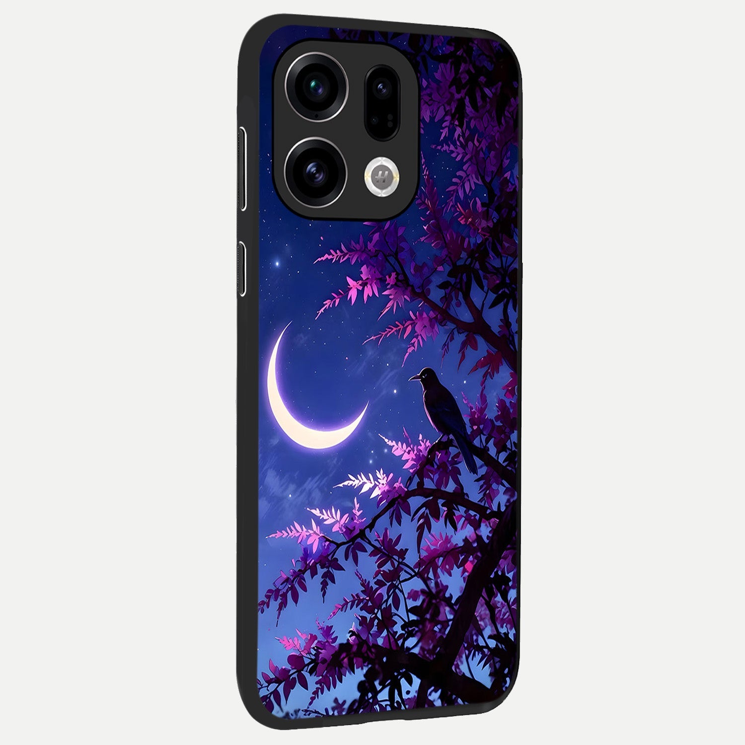  Crow And Moon Scenery back cover For Oppo Find X9 slim fit glass case with vibrant aesthetic design