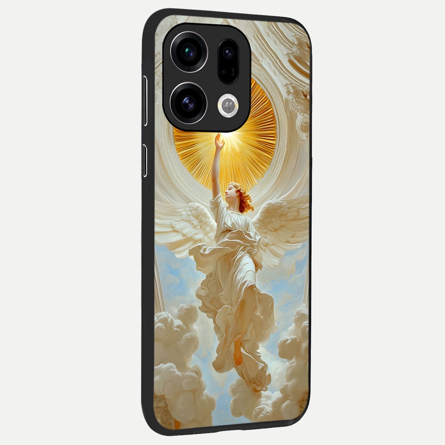  Divine Light Angel back cover For Oppo Find X9 slim fit glass case with vibrant aesthetic design