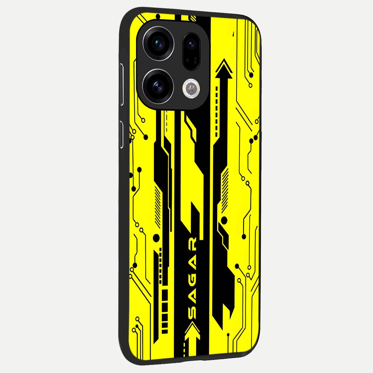  Electric Pulse CYBERPUNK Custom Name back cover For Oppo Find X9 slim fit glass case with vibrant aesthetic design
