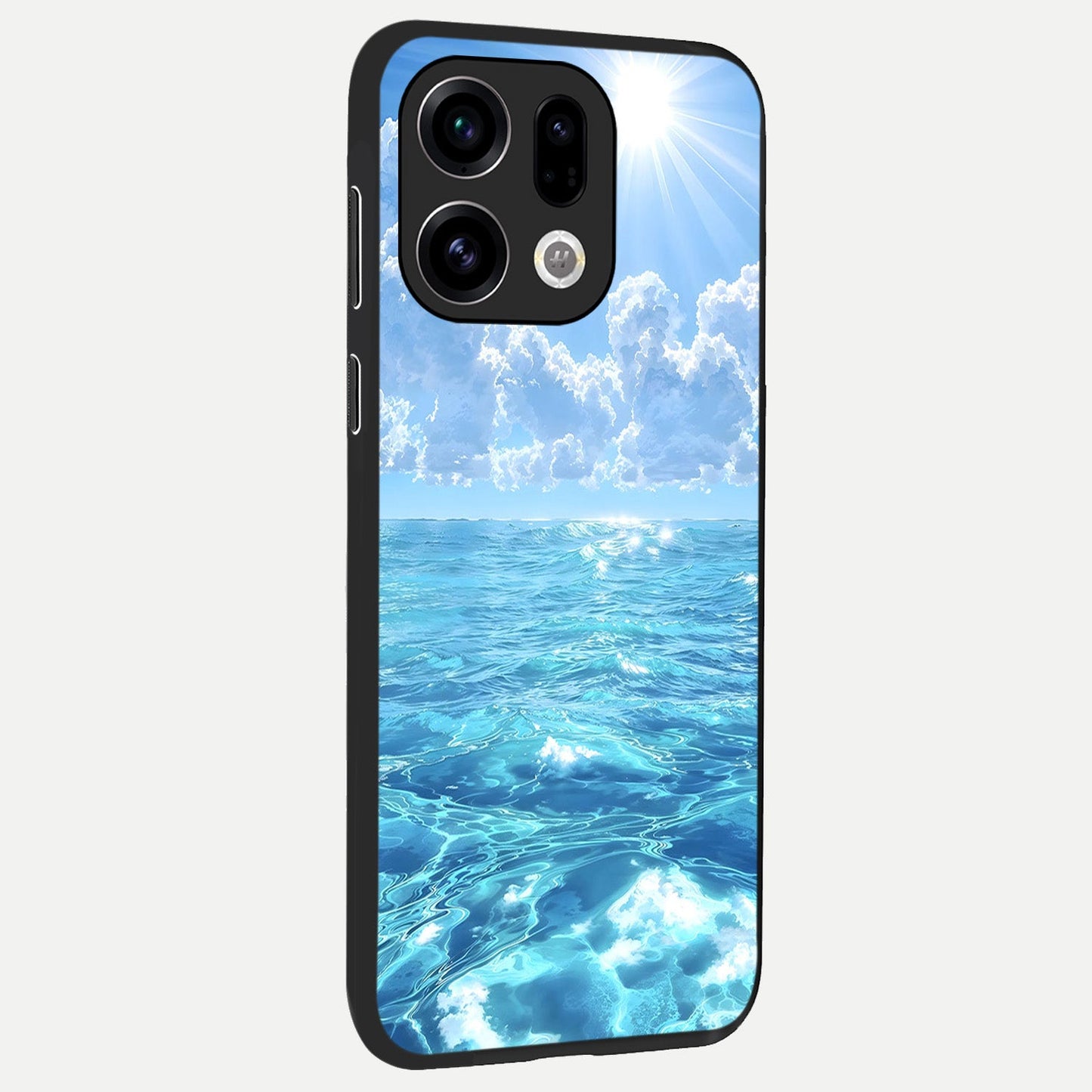  Endless Ocean Horizon back cover For Oppo Find X9 slim fit glass case with vibrant aesthetic design