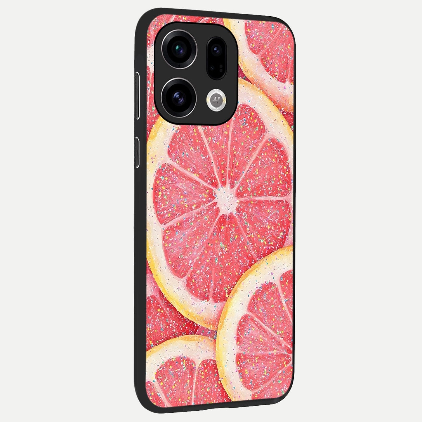  Glitter Grapefruit back cover For Oppo Find X9 slim fit glass case with vibrant aesthetic design