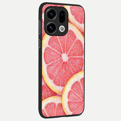  Glitter Grapefruit back cover For Oppo Find X9 slim fit glass case with vibrant aesthetic design