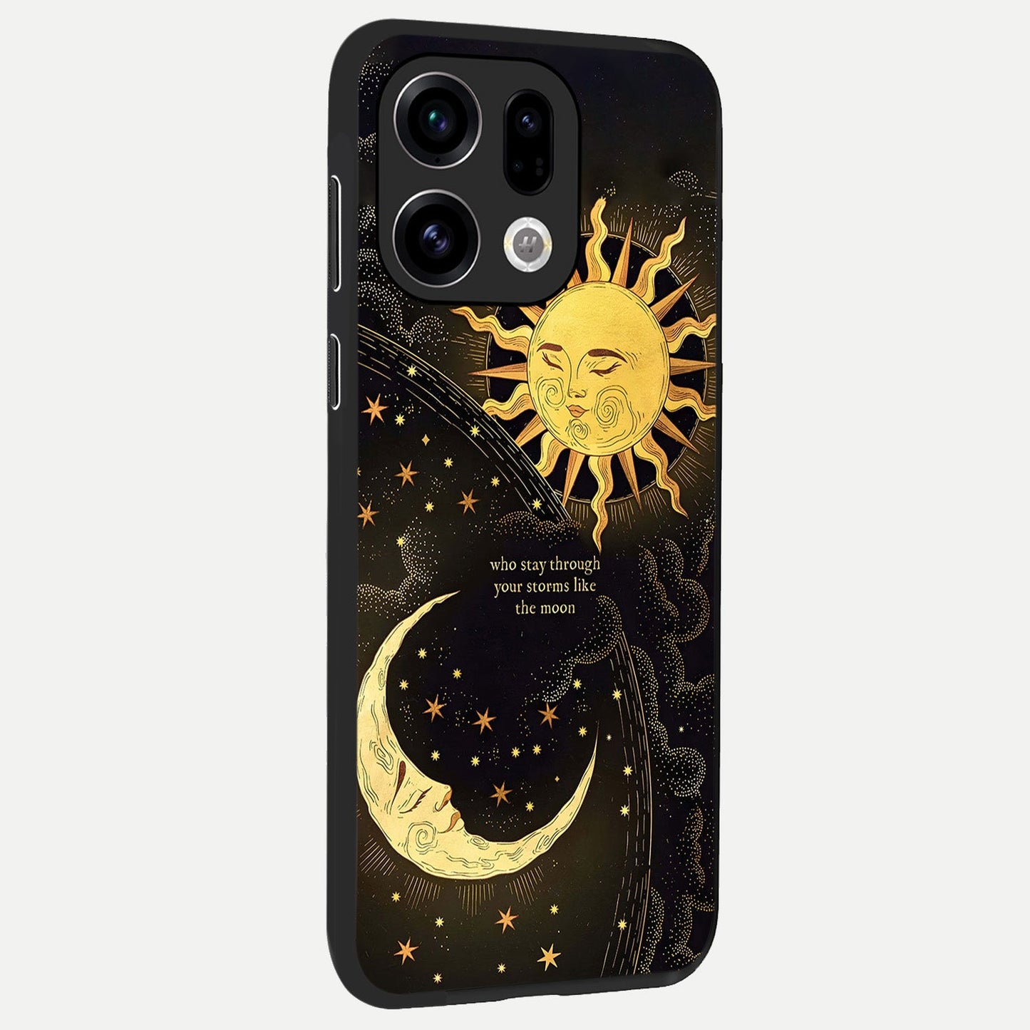  Golden Lunar Love back cover For Oppo Find X9 slim fit glass case with vibrant aesthetic design