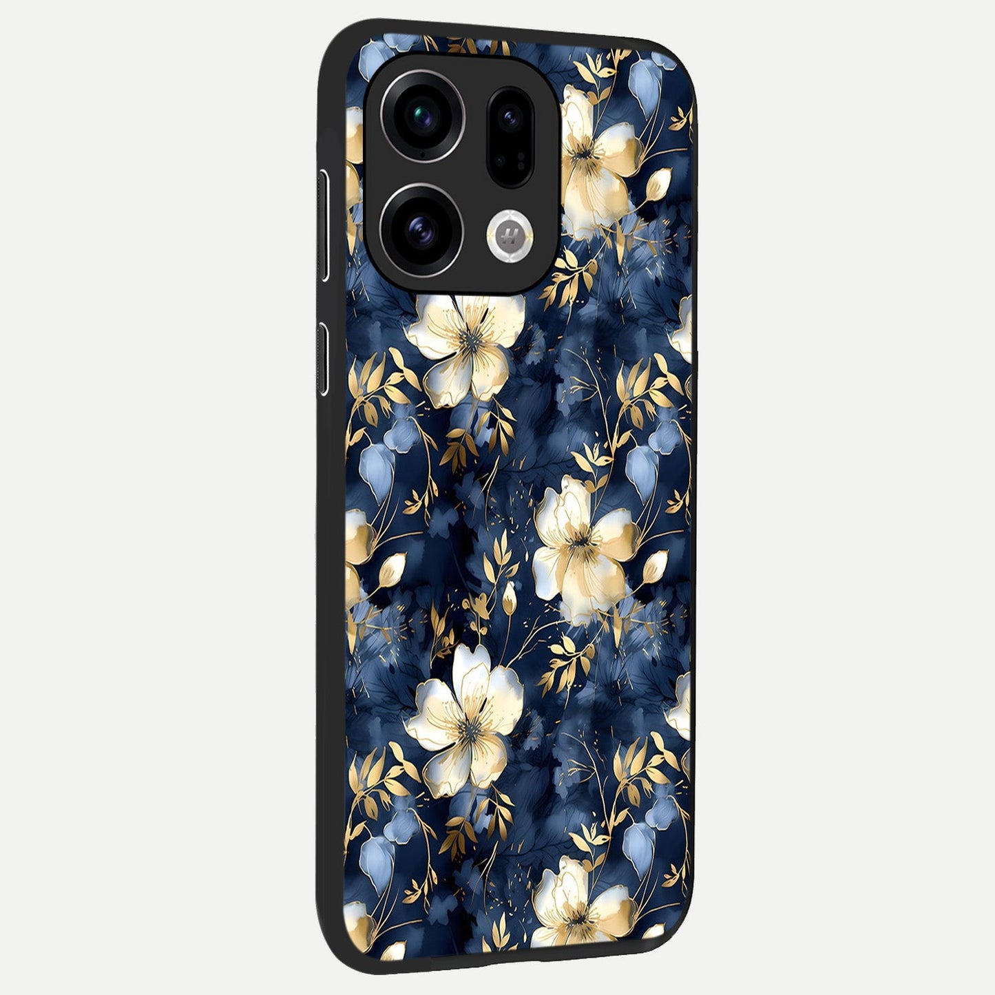  Golden Midnight Bloom back cover For Oppo Find X9 slim fit glass case with vibrant aesthetic design