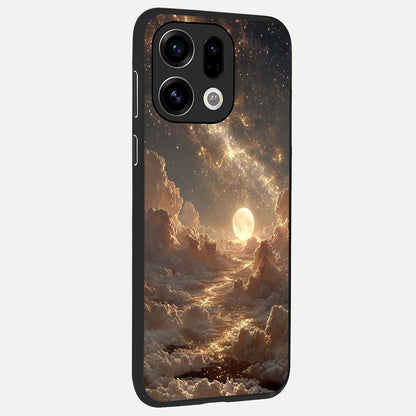  Golden Sky Dream back cover For Oppo Find X9 slim fit glass case with vibrant aesthetic design