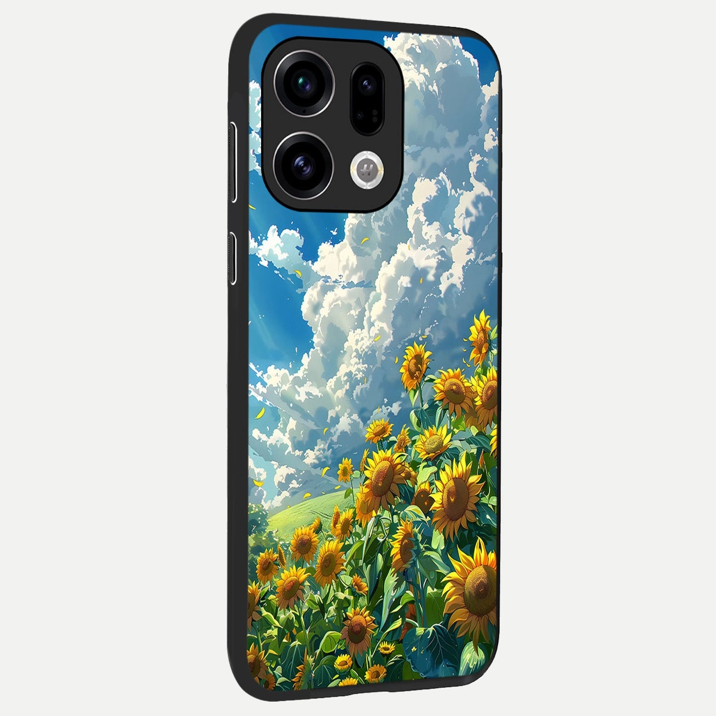  Golden Sun Glory back cover For Oppo Find X9 slim fit glass case with vibrant aesthetic design