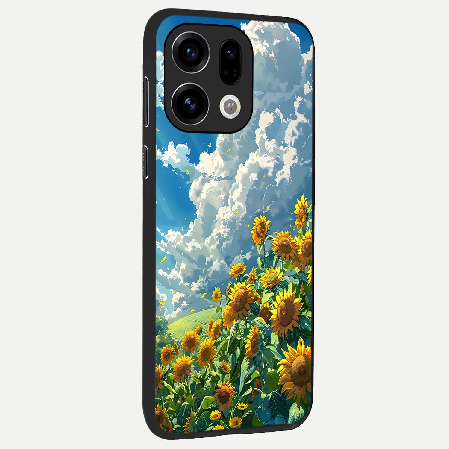  Golden Sun Glory back cover For Oppo Find X9 slim fit glass case with vibrant aesthetic design