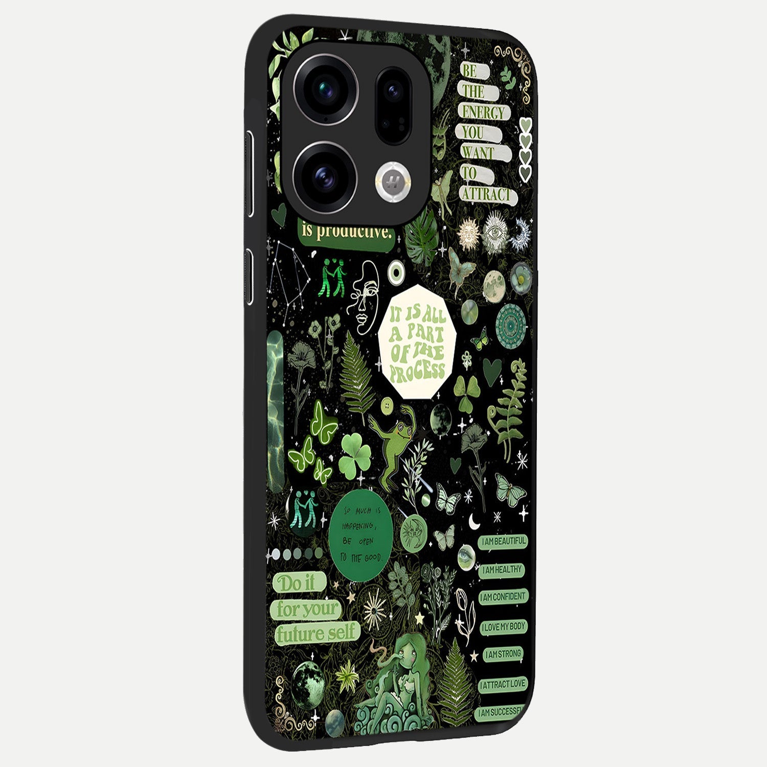  Green Mandala Pattern back cover For Oppo Find X9 slim fit glass case with vibrant aesthetic design