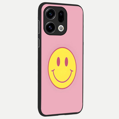  Happy Pink Mood back cover For Oppo Find X9 slim fit glass case with vibrant aesthetic design