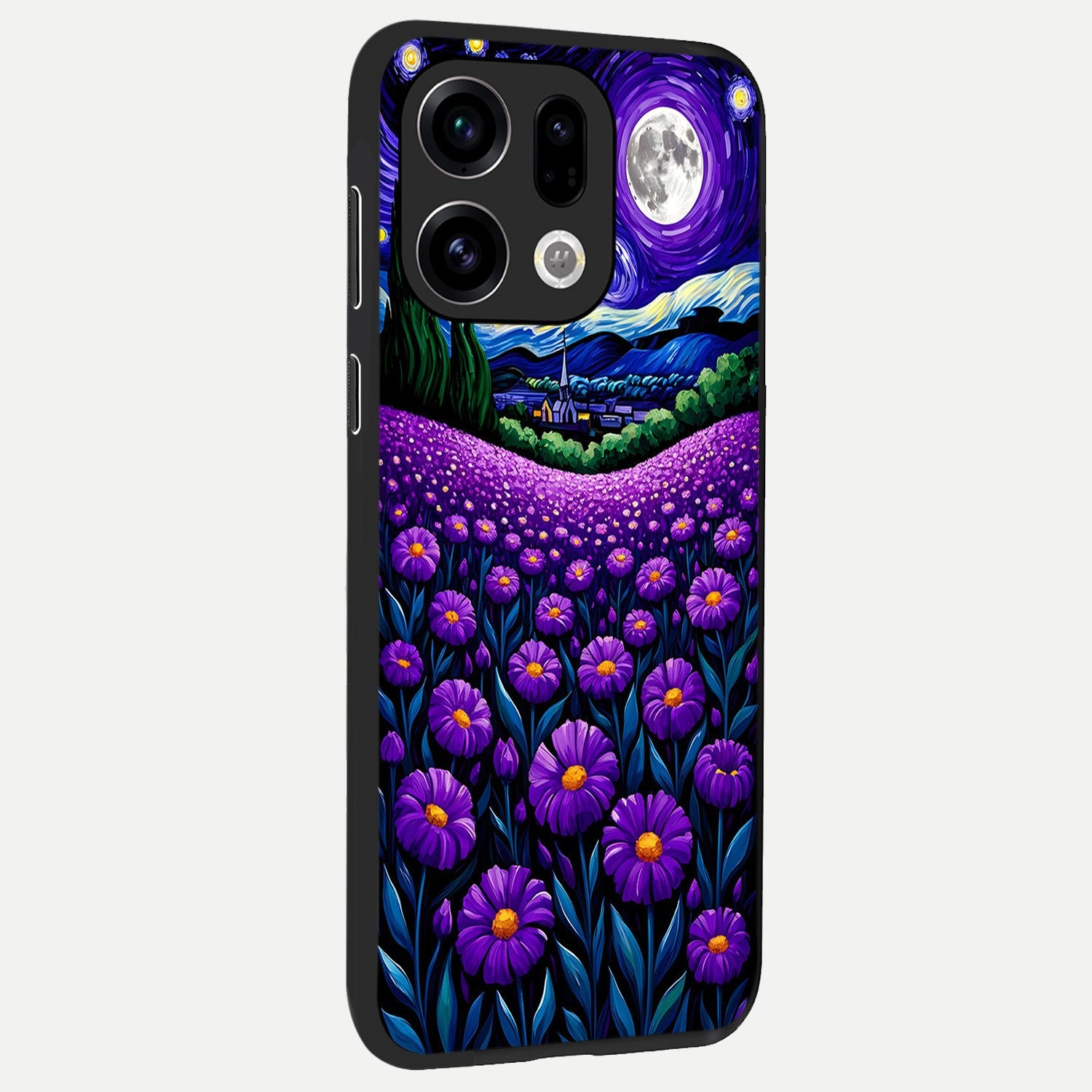  Lavender Moon Field back cover For Oppo Find X9 slim fit glass case with vibrant aesthetic design