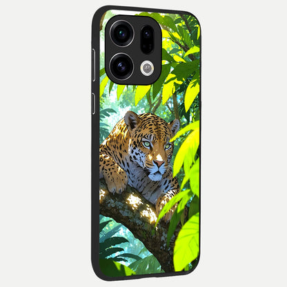  Leopard in Jungle back cover For Oppo Find X9 slim fit glass case with vibrant aesthetic design