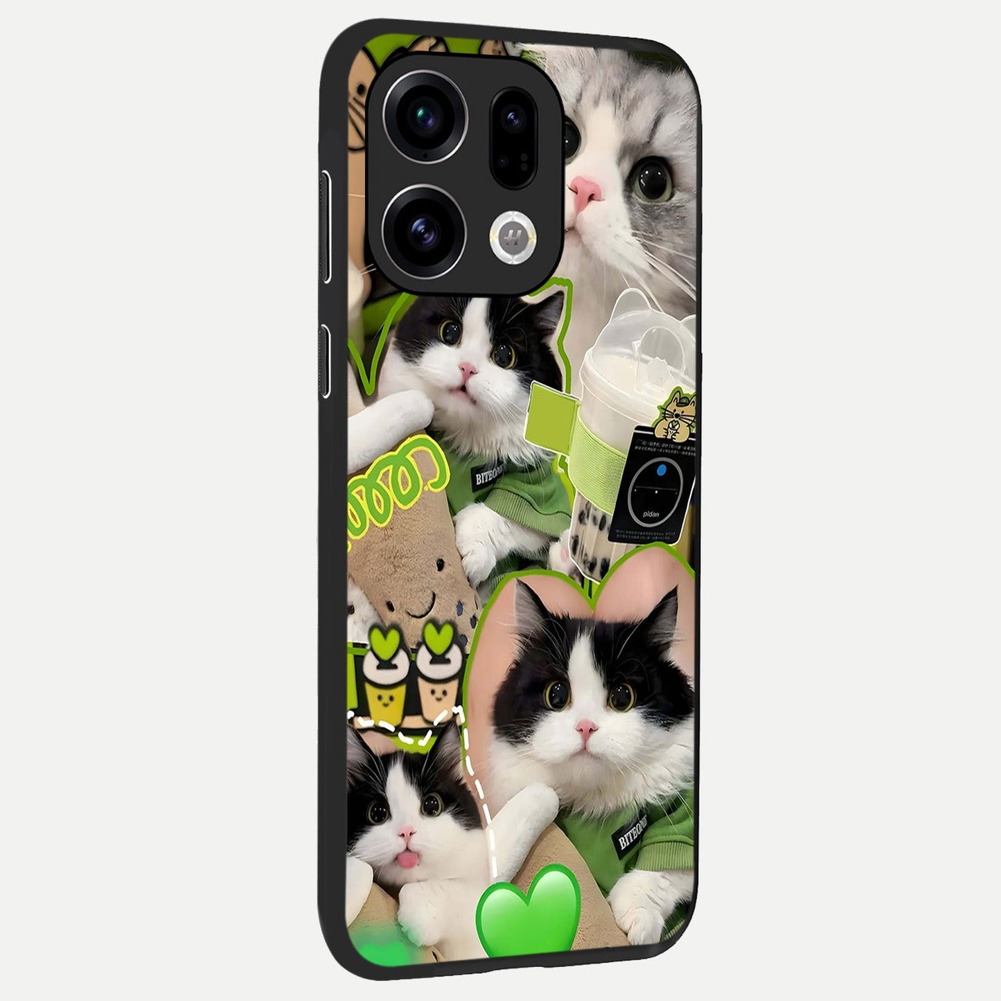  Matcha Cats Mood back cover For Oppo Find X9 slim fit glass case with vibrant aesthetic design