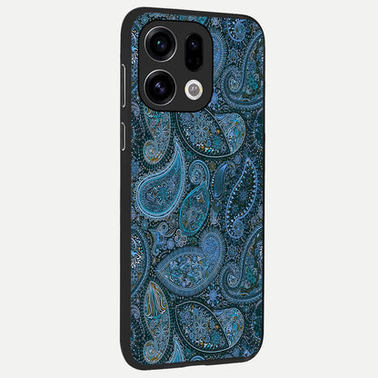  Midnight Paisley Glow back cover For Oppo Find X9 slim fit glass case with vibrant aesthetic design