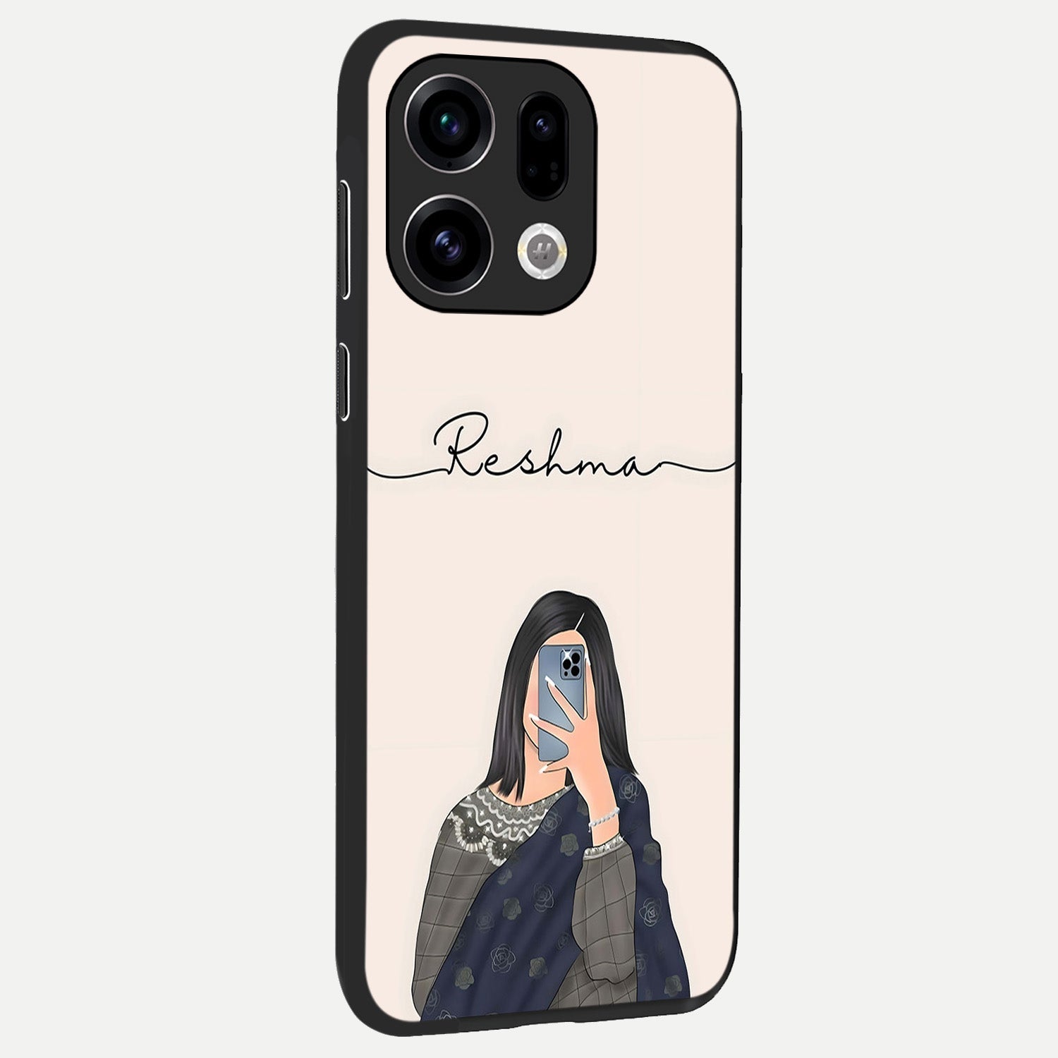  Mirror Mood Muse With Custom Name back cover For Oppo Find X9 slim fit glass case with vibrant aesthetic design