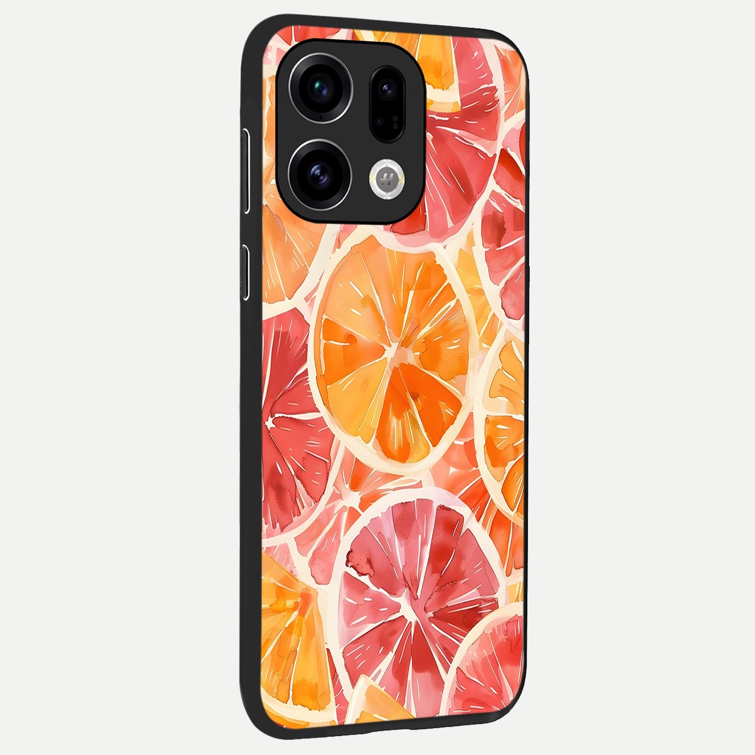  Orange Fruits Pattern back cover For Oppo Find X9 slim fit glass case with vibrant aesthetic design