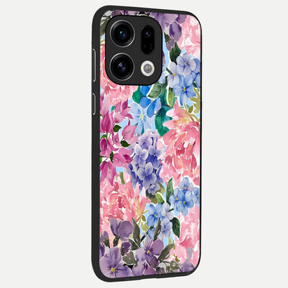  Pastel Floral Mix back cover For Oppo Find X9 slim fit glass case with vibrant aesthetic design