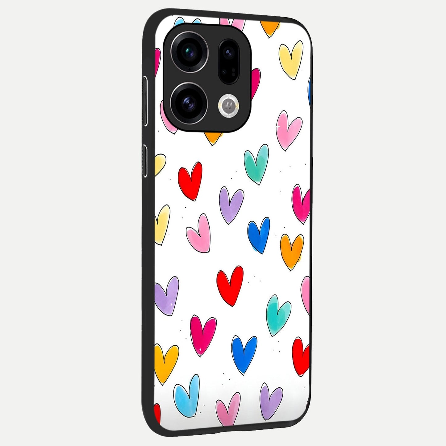  Playful Love Doodles back cover For Oppo Find X9 slim fit glass case with vibrant aesthetic design