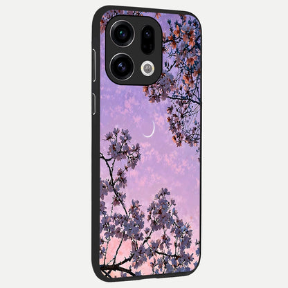  Purple Serenity Moon back cover For Oppo Find X9 slim fit glass case with vibrant aesthetic design